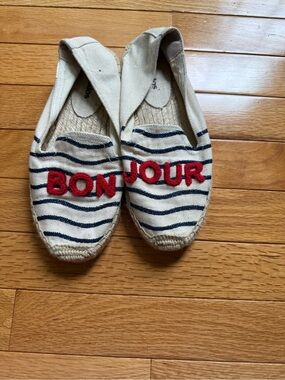 Soludos Striped Espadrille Slip-On with Red Embroidery